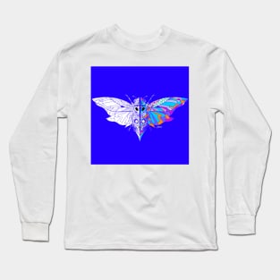 big blue mexican cicada cigarra chicharra bug ecopop in monstrous bestiary design in totonac patterns Long Sleeve T-Shirt